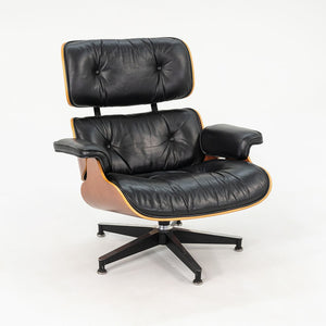 SOLD 1995 Eames 670 & 671 Lounge and Ottoman by Ray and Charles Eames for Herman Miller in Black Leather and Cherry