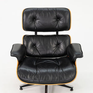 SOLD 1995 Eames 670 & 671 Lounge and Ottoman by Ray and Charles Eames for Herman Miller in Black Leather and Cherry