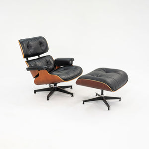 SOLD 1995 Eames 670 & 671 Lounge and Ottoman by Ray and Charles Eames for Herman Miller in Black Leather and Cherry