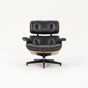 SOLD 1995 Eames 670 & 671 Lounge and Ottoman by Ray and Charles Eames for Herman Miller in Black Leather and Cherry