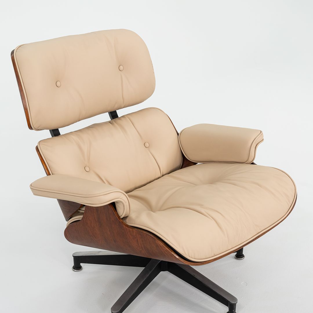 1958 Herman Miller Eames Lounge Chair and Ottoman 670 & 671 by Charles and Ray Eames in New Tan Leather