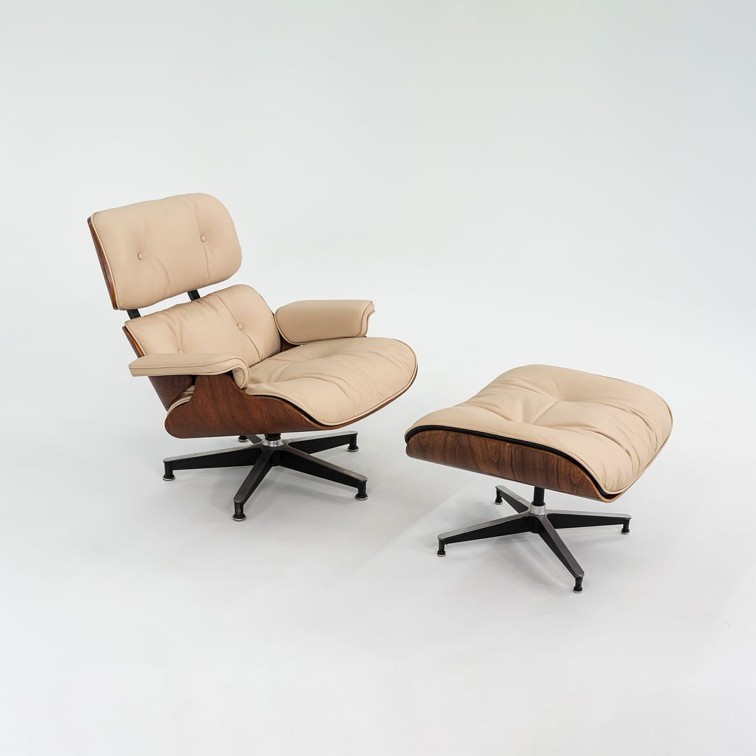 1958 Herman Miller Eames Lounge Chair and Ottoman 670 & 671 by Charles and Ray Eames in New Tan Leather