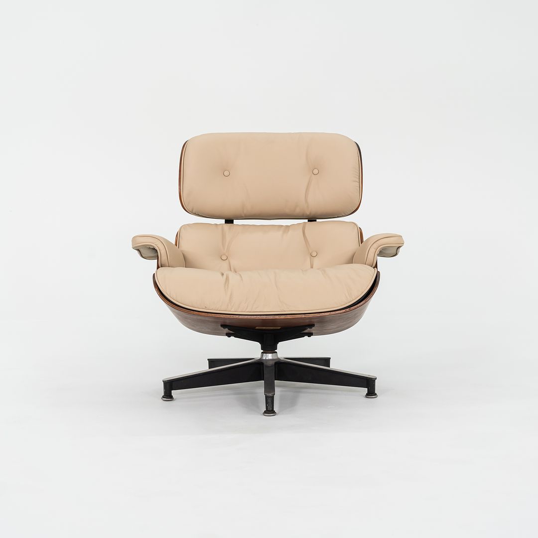 1958 Herman Miller Eames Lounge Chair and Ottoman 670 & 671 by Charles and Ray Eames in New Tan Leather