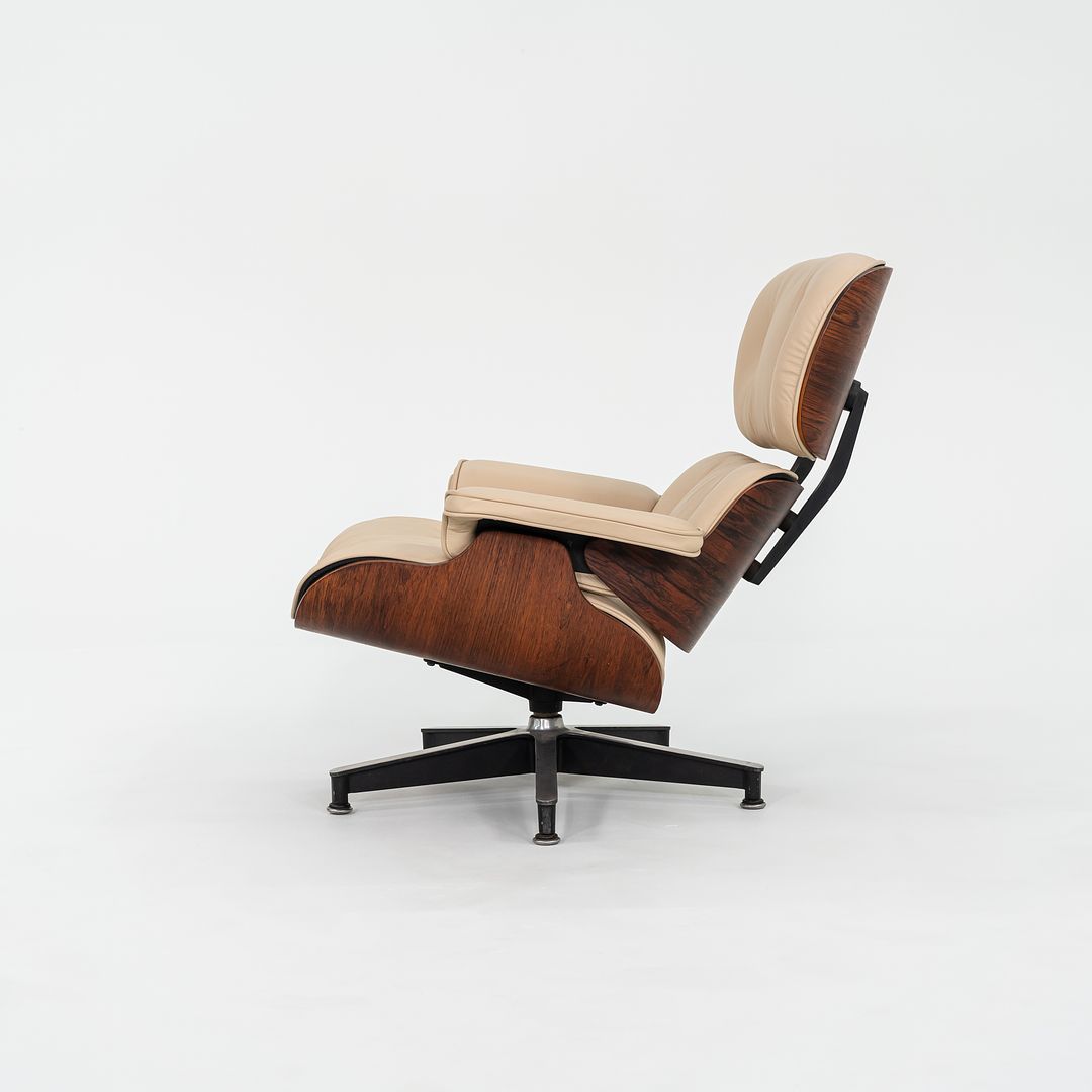 1958 Herman Miller Eames Lounge Chair and Ottoman 670 & 671 by Charles and Ray Eames in New Tan Leather