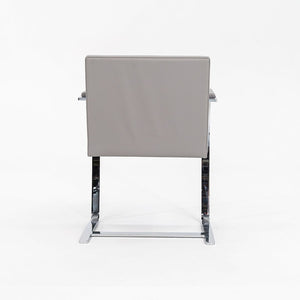 2019 Flat Bar Brno Chair, Model 255 by Mies van der Rohe for Knoll in Chromed Steel and Grey Leather 5x Available