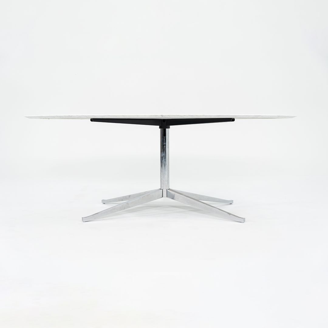 2019 2480T X-Base Dining Table by Florence Knoll for Knoll Carrara Marble, Steel, Substrate