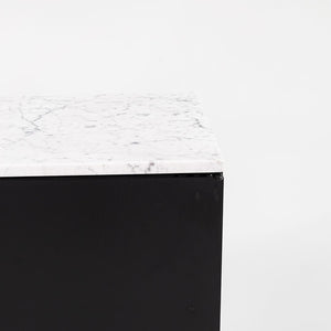 2019 2-Position Credenza by Florence Knoll for Knoll in Ebonized Oak and Satin Carrara Marble