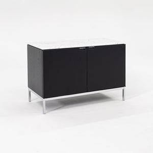 SOLD 2019 2-Position Credenza Cabinet by Florence Knoll for Knoll in Ebonized Oak and Satin Carrara Marble