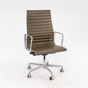 2005 Aluminum Group Executive Desk Chair by Charles and Ray Eames for Herman Miller in Dark Green Leather 6x Available