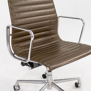 2005 Aluminum Group Executive Desk Chair by Charles and Ray Eames for Herman Miller in Dark Green Leather 6x Available
