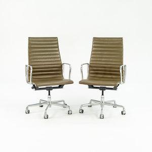 2005 Aluminum Group Executive Desk Chair by Charles and Ray Eames for Herman Miller in Dark Green Leather 6x Available