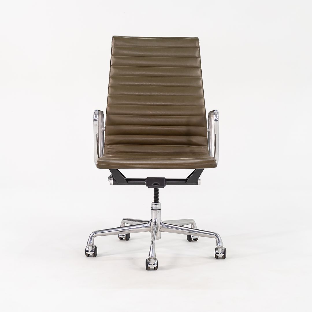 2005 Aluminum Group Executive Desk Chair by Charles and Ray Eames for Herman Miller in Dark Green Leather 6x Available