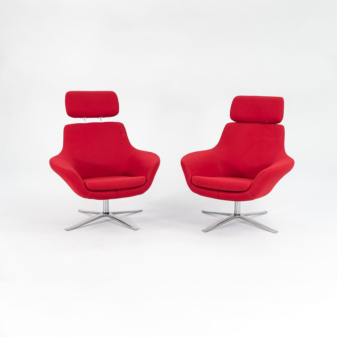 2013 Bob Swivel Chairs by Pearson Lloyd for Coalesse in Red Fabric 2x Available