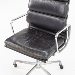 SOLD 2003 Aluminum Group Soft Pad Executive Chair, Model EA420 by Charles and Ray Eames for Herman Miller in Black Leather