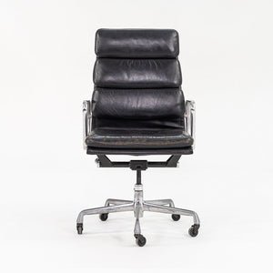 SOLD 2003 Aluminum Group Soft Pad Executive Chair, Model EA420 by Charles and Ray Eames for Herman Miller in Black Leather