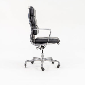 SOLD 2003 Aluminum Group Soft Pad Executive Chair, Model EA420 by Charles and Ray Eames for Herman Miller in Black Leather