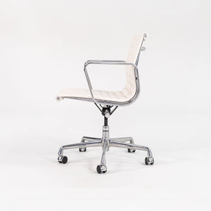 2022 Aluminum Group Management Desk Chair, Model EA335 by Ray and Charles Eames for Herman Miller in White Leather