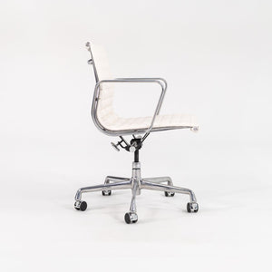 2022 Aluminum Group Management Desk Chair, Model EA335 by Ray and Charles Eames for Herman Miller in White Leather