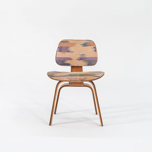 1947 DCW Dining Chair by Charles and Ray Eames for Evans Products Company / Herman Miller in Calico Ash with Rare Upholstery