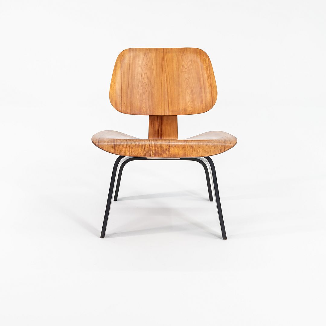 SOLD 1947 LCW Two-Tone Lounge Chair by Charles and Ray Eames for Evans Products Company / Herman Miller in Calico Ash