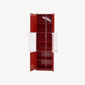 1970s Olinto Cabinet with Glass Doors by Kazuhide Takahama for B&B Italia in Red Lacquer 2x Available