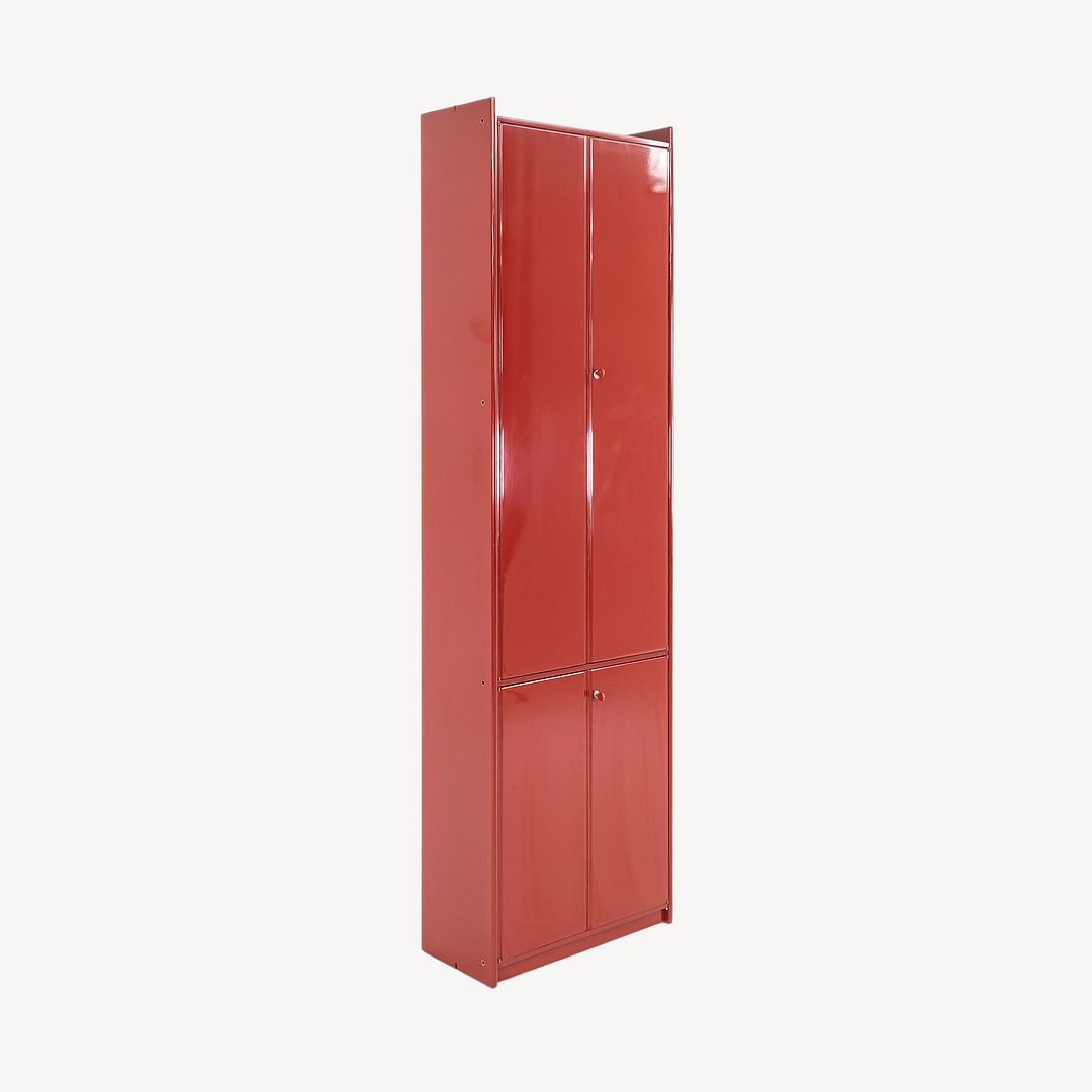1970s Olinto 2-Door Cabinet by Kazuhide Takahama for B&B Italia with Red Lacquer