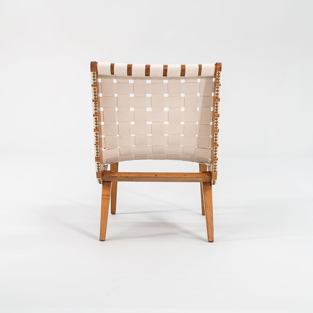 1946 Pair of Knoll Risom Lounge Chair, Model 654LC by Jens Risom for Knoll in Birch with Webbing