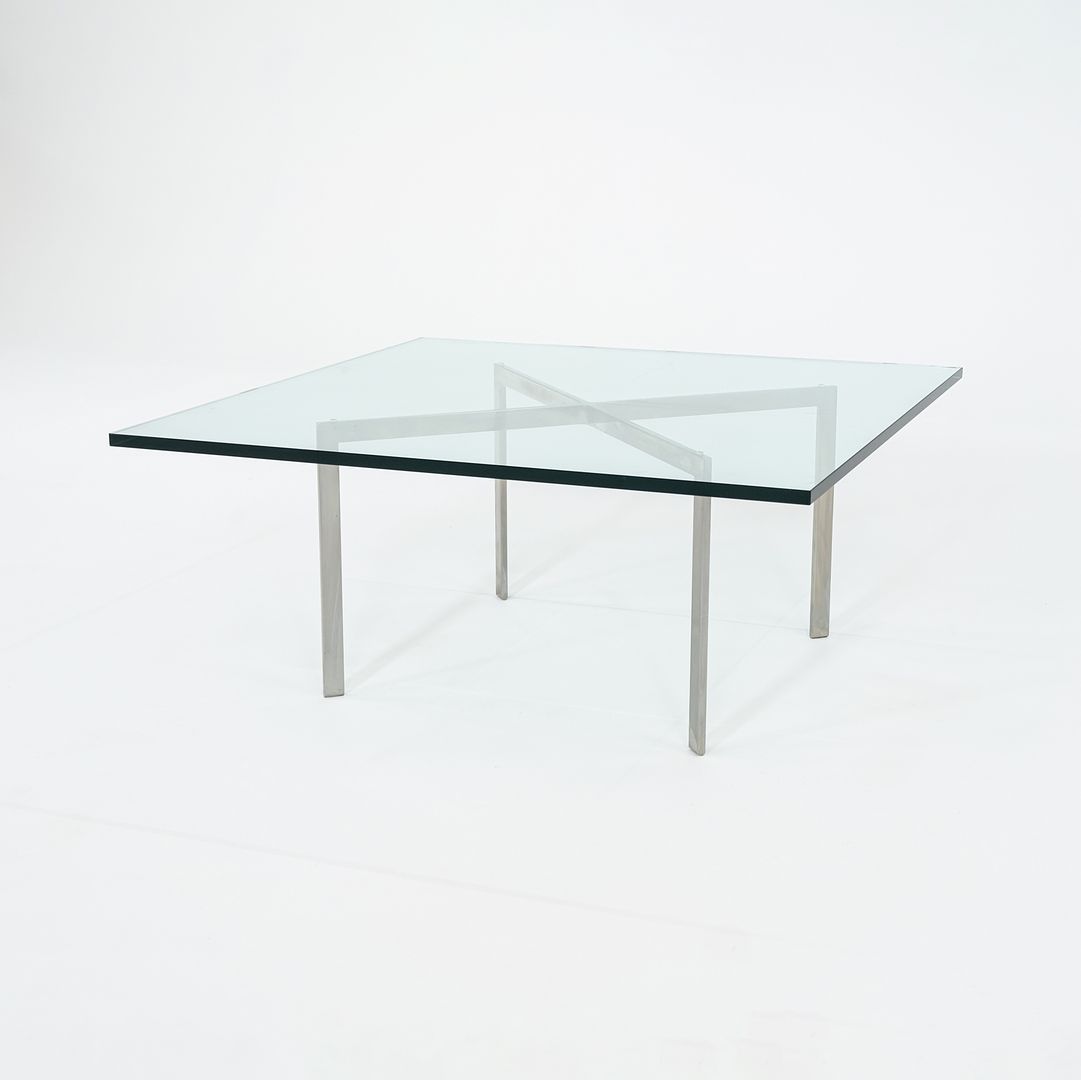 1960s Barcelona Coffee Table by Mies van der Rohe for Knoll & Treitel Gratz in Stainless and Glass 3x Available