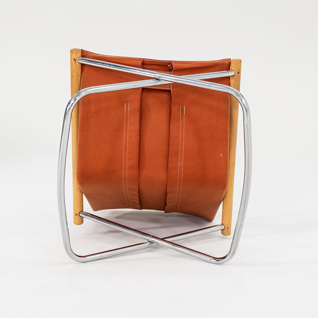 1970s Takeshi Nii Nychair X Rocking Lounge Chair in Beech, Canvas, and Steel