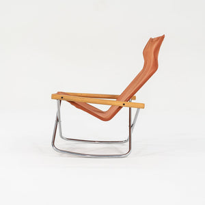 1970s Takeshi Nii Nychair X Rocking Lounge Chair in Beech, Canvas, and Steel