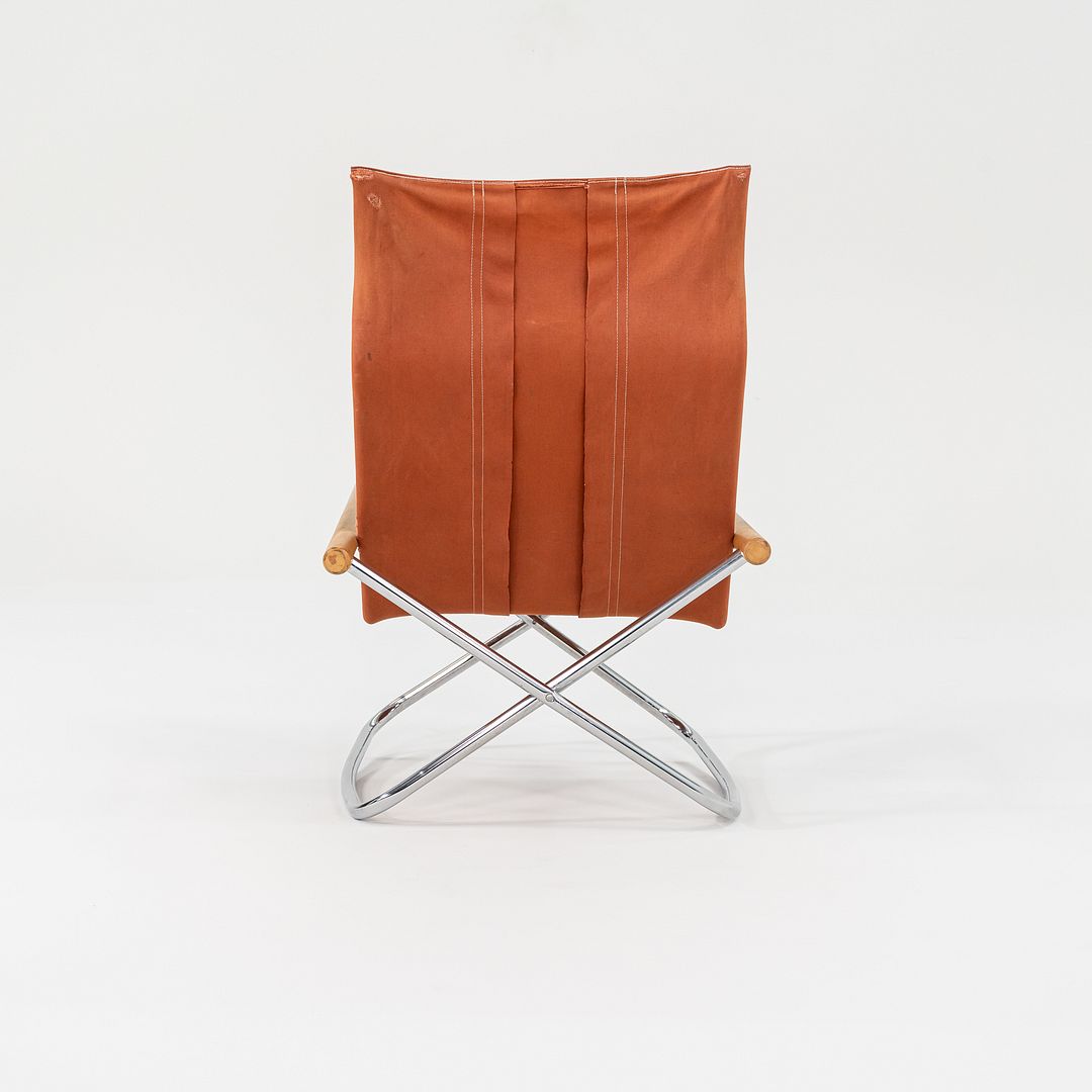 1970s Takeshi Nii Nychair X Rocking Lounge Chair in Beech, Canvas, and Steel