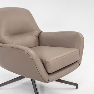 2020 Jensen Chair by Rodolfo Dordoni for MInotti in Grey / Beige Leather