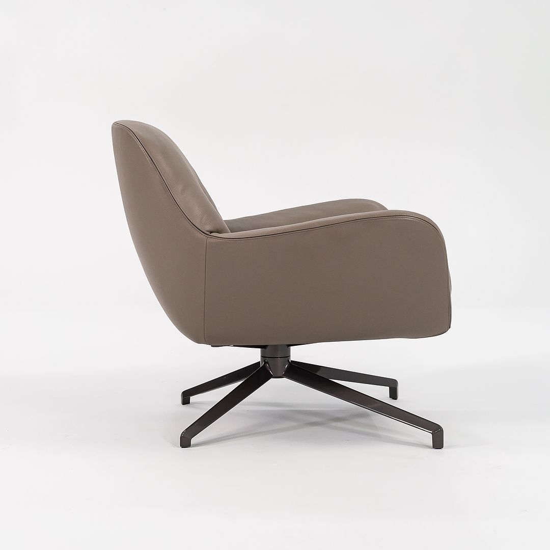 2020 Jensen Chair by Rodolfo Dordoni for MInotti in Grey / Beige Leather