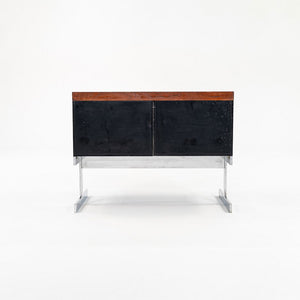 C. 1963 Peerless Steel Equipment Co. Credenza w/ 4-Drawers Teak, Steel & Chrome