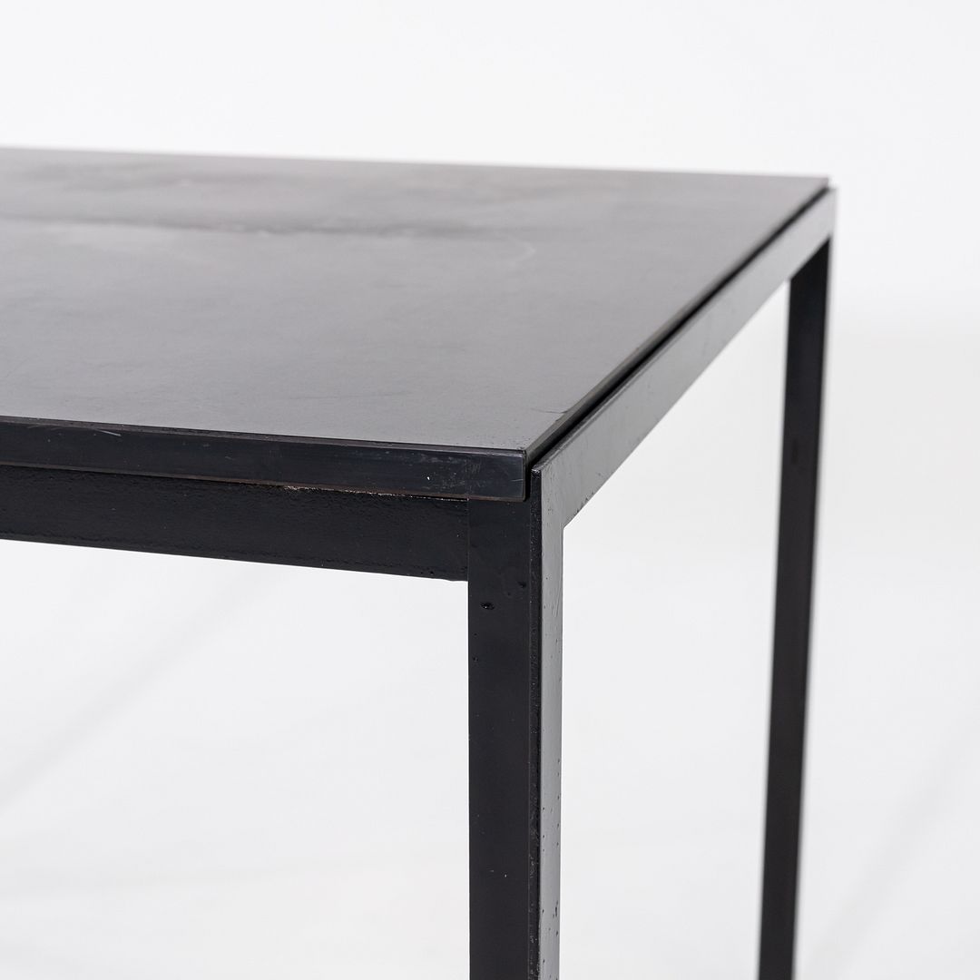 1950s Florence Knoll T Angle Square Dining Table with Black Laminate / Formica Top