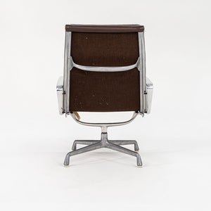 1975 Soft Pad Lounge Chair and Ottoman, Models EA416 and EA423 by Charles and Ray Eames for Herman Miller in Brown Leather