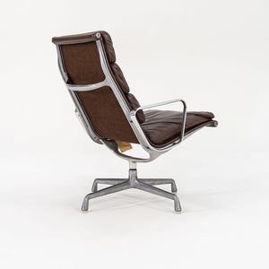 1975 Soft Pad Lounge Chair and Ottoman, Models EA416 and EA423 by Charles and Ray Eames for Herman Miller in Brown Leather