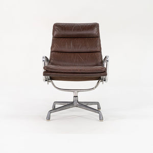 1975 Soft Pad Lounge Chair and Ottoman, Models EA416 and EA423 by Charles and Ray Eames for Herman Miller in Brown Leather