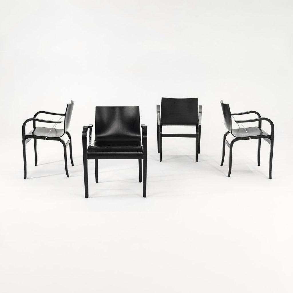 1989 Set of Four Ginotta Dining Chairs by Enrico Franzolini for Crassevig / Knoll in Ebonized Wood