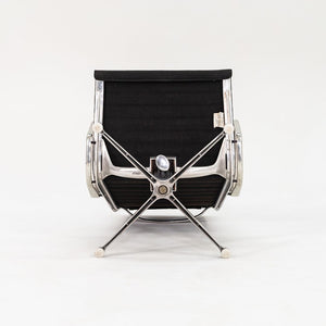 1960s Aluminum Group Lounge Chair and Ottoman, EA125 and EA124 by Charles and Ray Eames for Herman Miller in Black Fabric