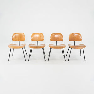 C. 1954 Set of Four Herman Miller Eames DCM Dining Chairs in Calico Ash