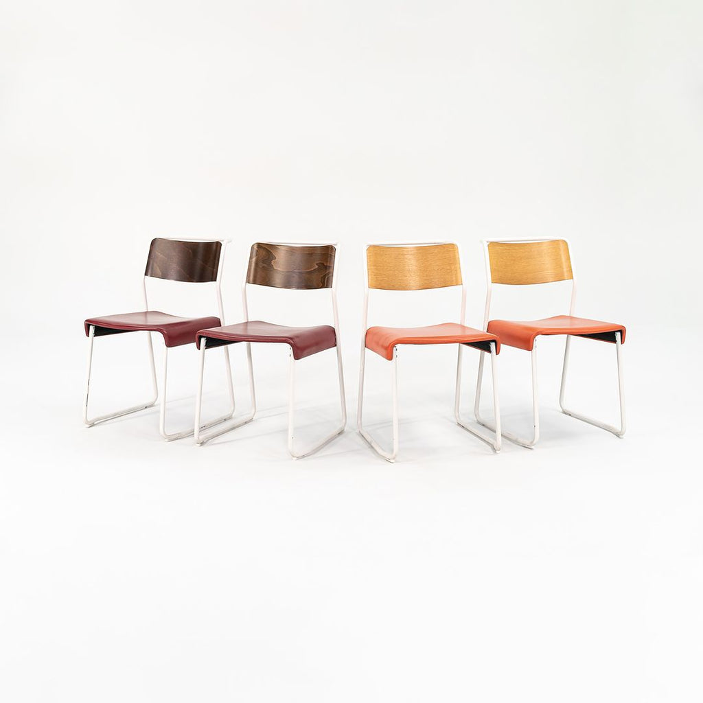 2021 Set of Four Canteen Utility Chairs by Ed Carpenter and Andre Klauser for Very Good and Proper in Beech/Walnut