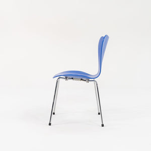 1996 Series 7 Dining Chair, Model 3107 by Arne Jacobsen for Fritz Hansen in Blue Painted Beech Wood Sets Available