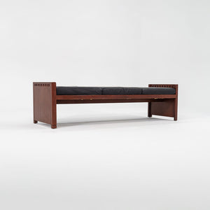1995 3-Seater Mission Bench by Brian Kane for Metropolitan in Cherry and Black Leather