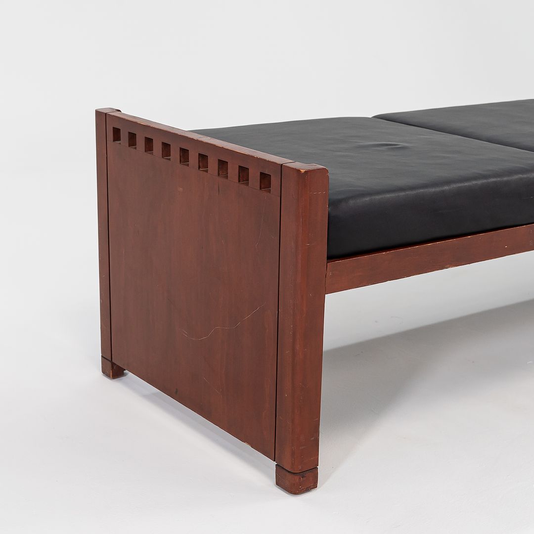 1995 3-Seater Mission Bench by Brian Kane for Metropolitan in Cherry and Black Leather