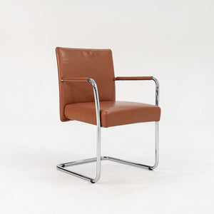 C. 2010 Pair of Brayton Switch Cantilever Sliding Chairs Upholstered in Leather