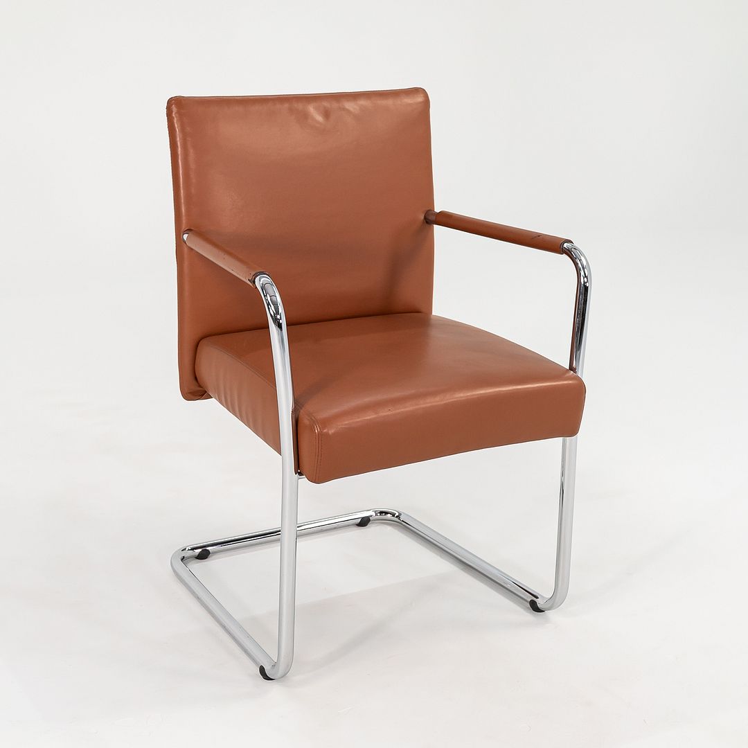 C. 2010 Pair of Brayton Switch Cantilever Sliding Chairs Upholstered in Leather