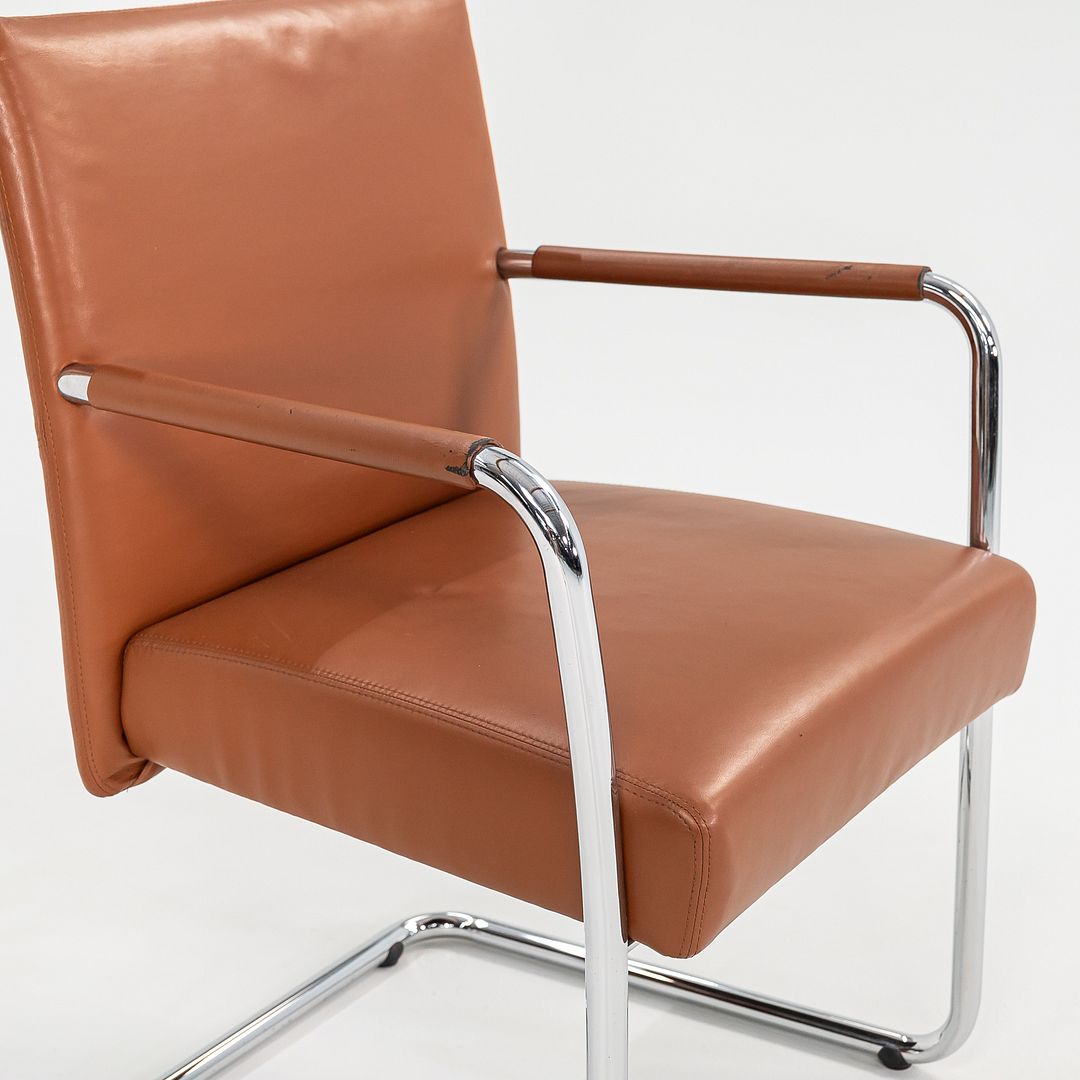 C. 2010 Pair of Brayton Switch Cantilever Sliding Chairs Upholstered in Leather