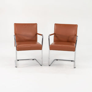 C. 2010 Pair of Brayton Switch Cantilever Sliding Chairs Upholstered in Leather