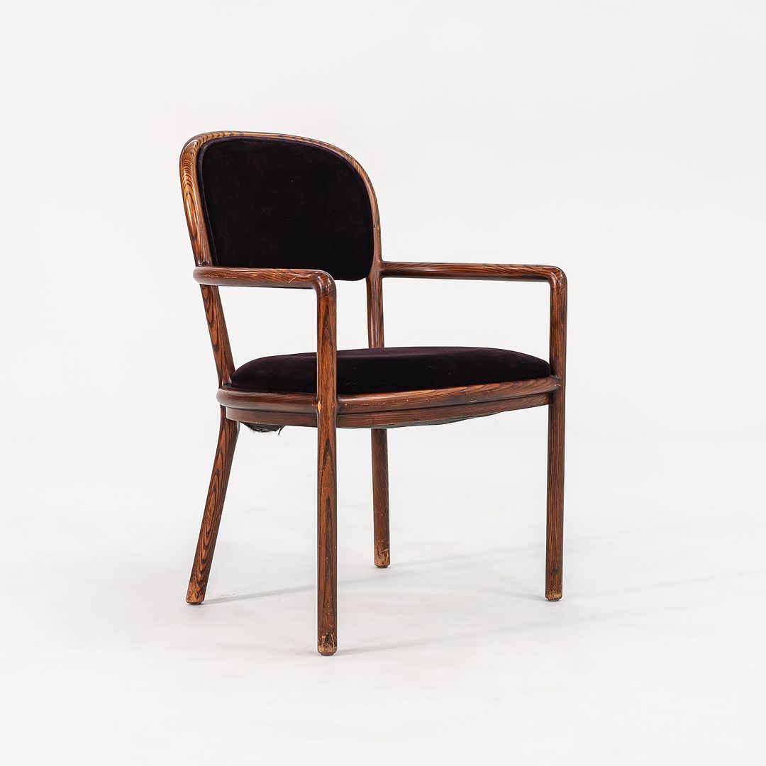 SOLD 1970s Ash Dining Chair by Ward Bennett for Brickel Associates in Ash and Purple Mohair